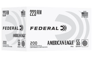 Federal American Eagle .223 Rem/5.56 NATO 55 Grain Full Metal Jacket, 200-Round Box