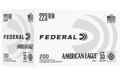 Federal American Eagle .223 Rem/5.56 NATO 55 Grain Full Metal Jacket, 200-Round Box