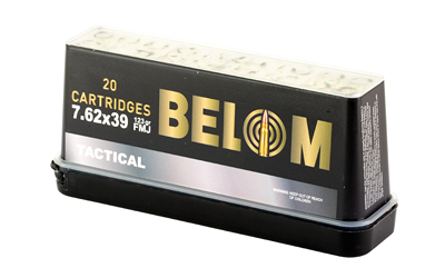BELOM Ammo Tactical 7.62x39mm 123 gr Full Metal Jacket (FMJ) Brass 20-Round Box