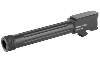 Lone Wolf Distributors AlphaWolf 19 9mm Match Grade Threaded/Fluted Barrel, 1/2x28, 4.60 in