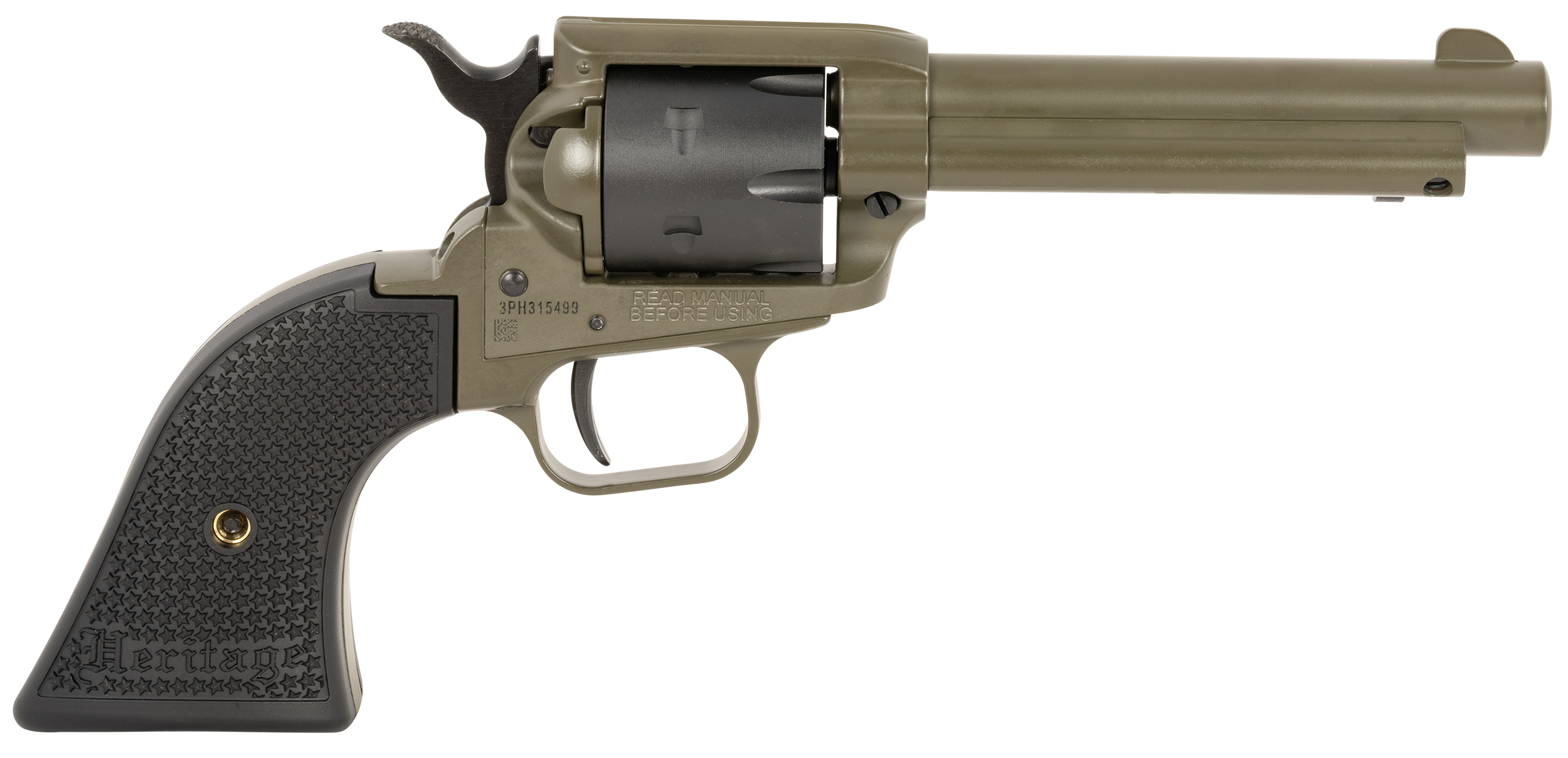 Heritage Arms Rough Rider .22 LR Single-Action Revolver 4.75 in, 6 Rounds, OD Green Cerakote