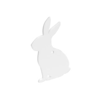 Birchwood Casey AR500 3/8 Steel Animal Silhouette Target - Rabbit, White Powder Coat