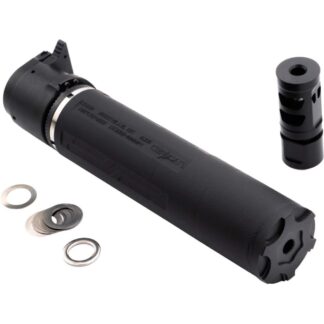 CMMG DefCan-556 5.56mm Suppressor, HUB 1-3/8x24, Black Inconel, with 1/2x28 SVD Brake