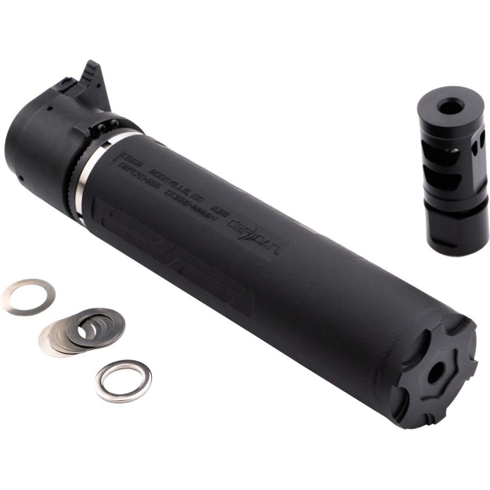 CMMG DefCan-556 5.56mm Suppressor, HUB 1-3/8x24, Black Inconel, with 1/2x28 SVD Brake
