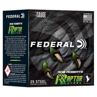 Federal Raptor Steel 20 Gauge 3 in 1 oz #2 Steel Shot, 25 Rounds