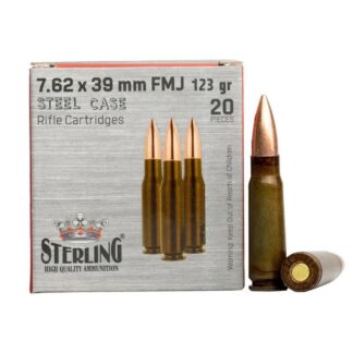 Sterling 7.62x39mm 123 gr Full Metal Jacket Steel Case 20 Rounds