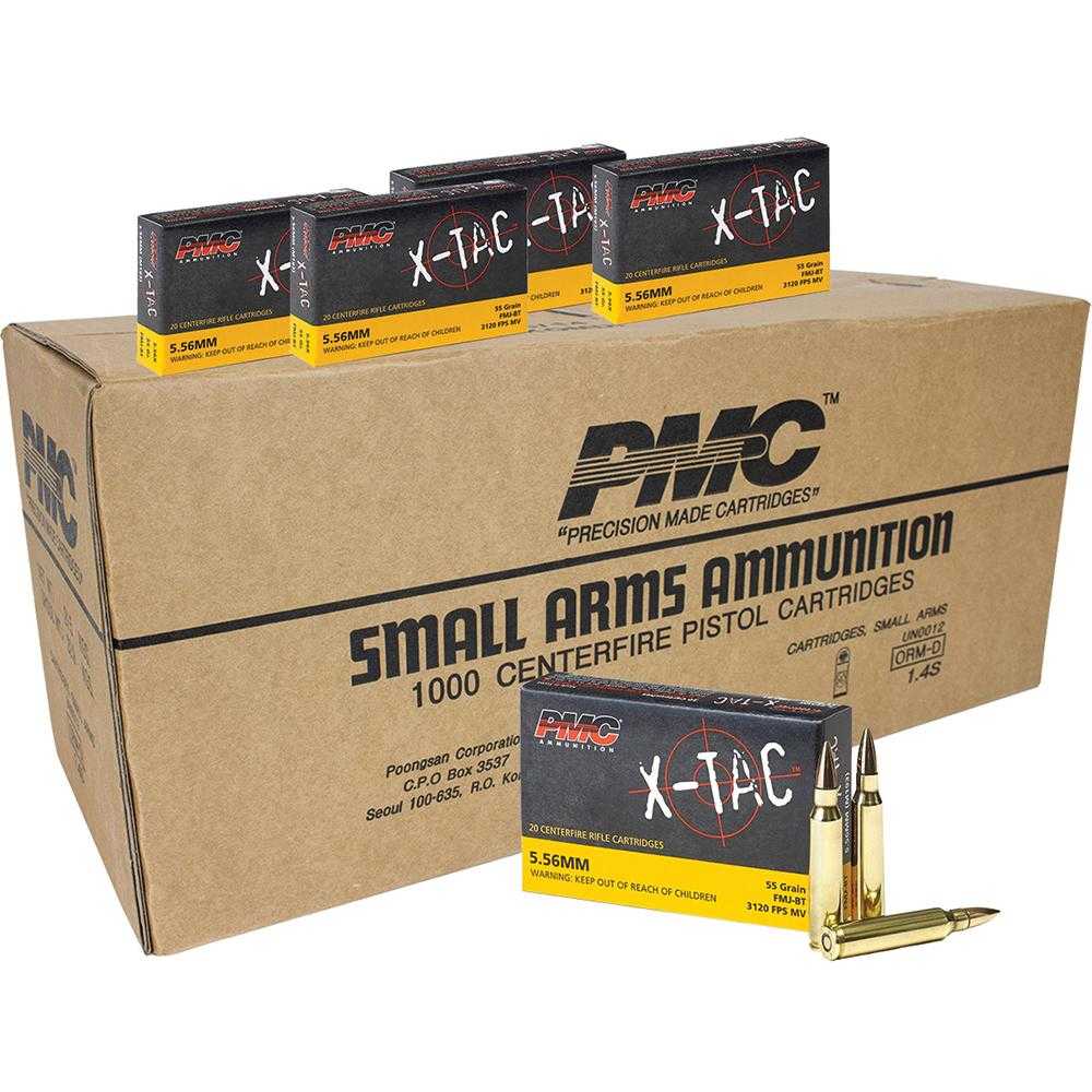 PMC X-Tac 5.56mm 55 gr FMJBT Centerfire Rifle Ammunition