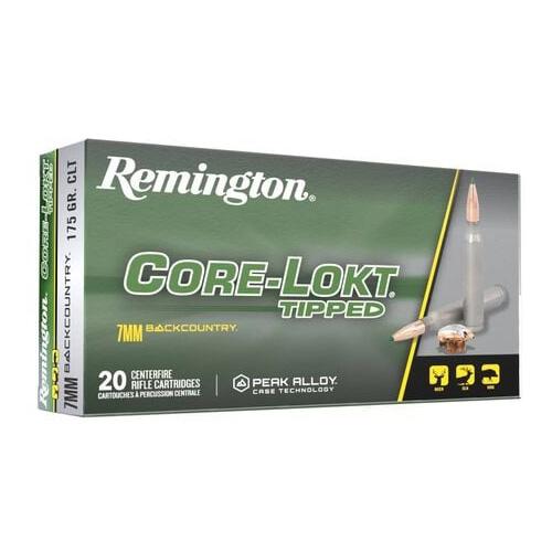 Remington Core-Lokt Tipped 7mm Backcountry 175 gr Jacketed Soft Point, 3125 fps, 20 Rounds/Box
