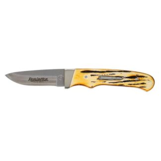 Remington 2026 Bullet Knife King of the Mountain 3-1/2 In Drop Point Stag Bone Fixed Blade