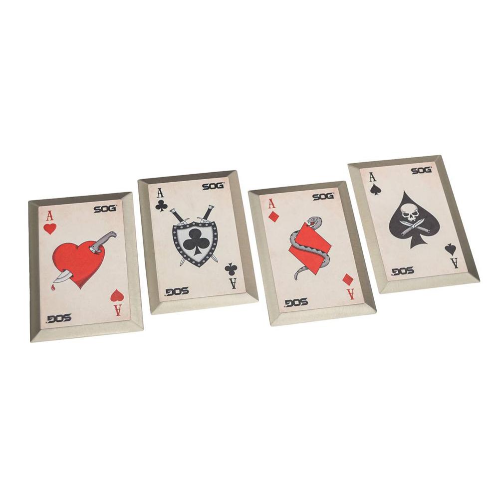 SOG Throwing Death Cards Fixed-Blade Throwing Knives, 2.8mm Stainless Steel