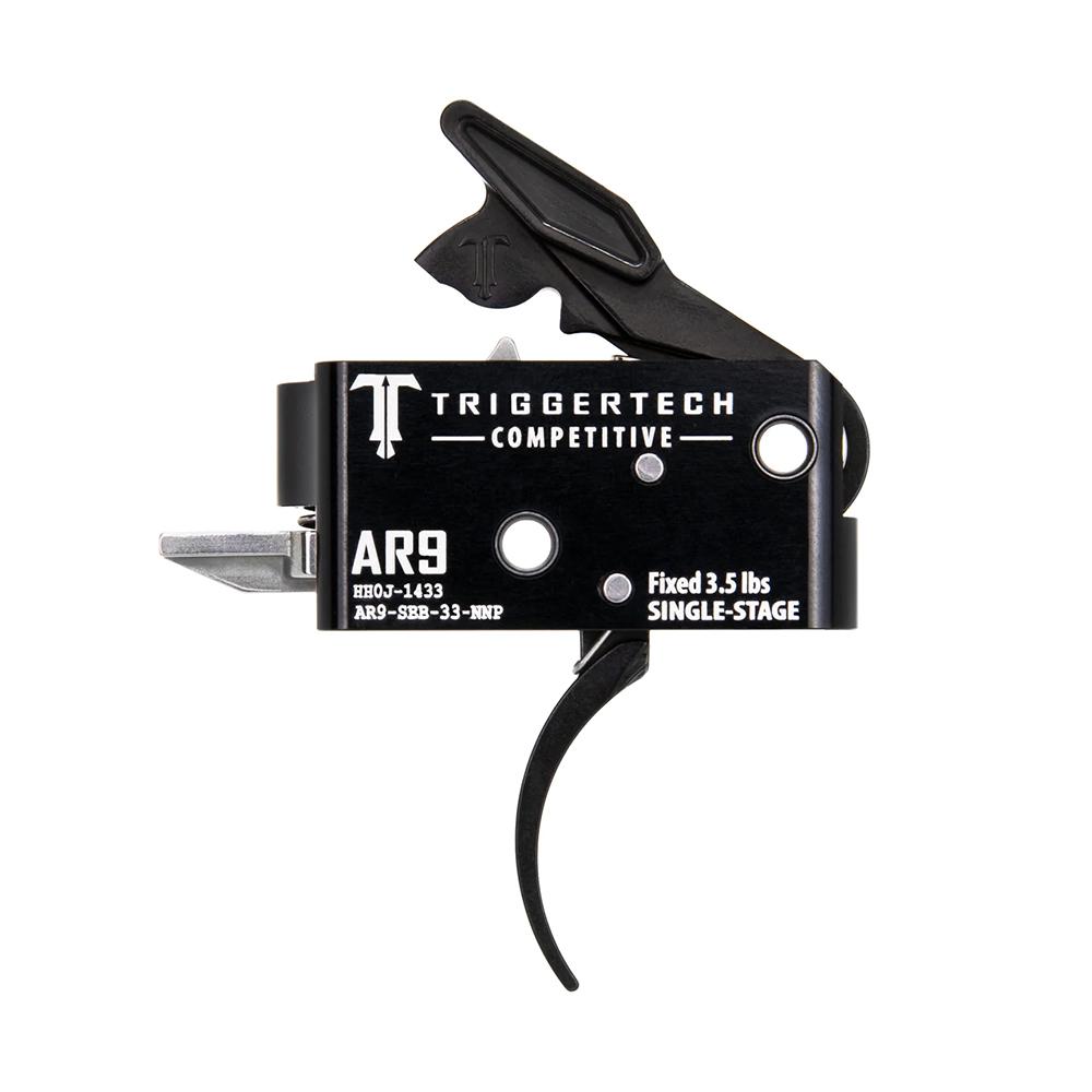 TriggerTech AR-9 Competitive Single-Stage Drop-In Trigger, 3.5 lb Curved, 440C Stainless
