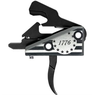 Rise Armament 1776 AR Trigger, Flat Style, Silver/Black