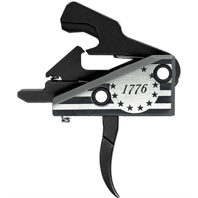 Rise Armament 1776 AR Trigger, Flat Style, Silver/Black