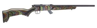 Savage Mark II Minimalist Bolt Action .22 LR, 18 in, 10+1, Matte Black/Green Laminate