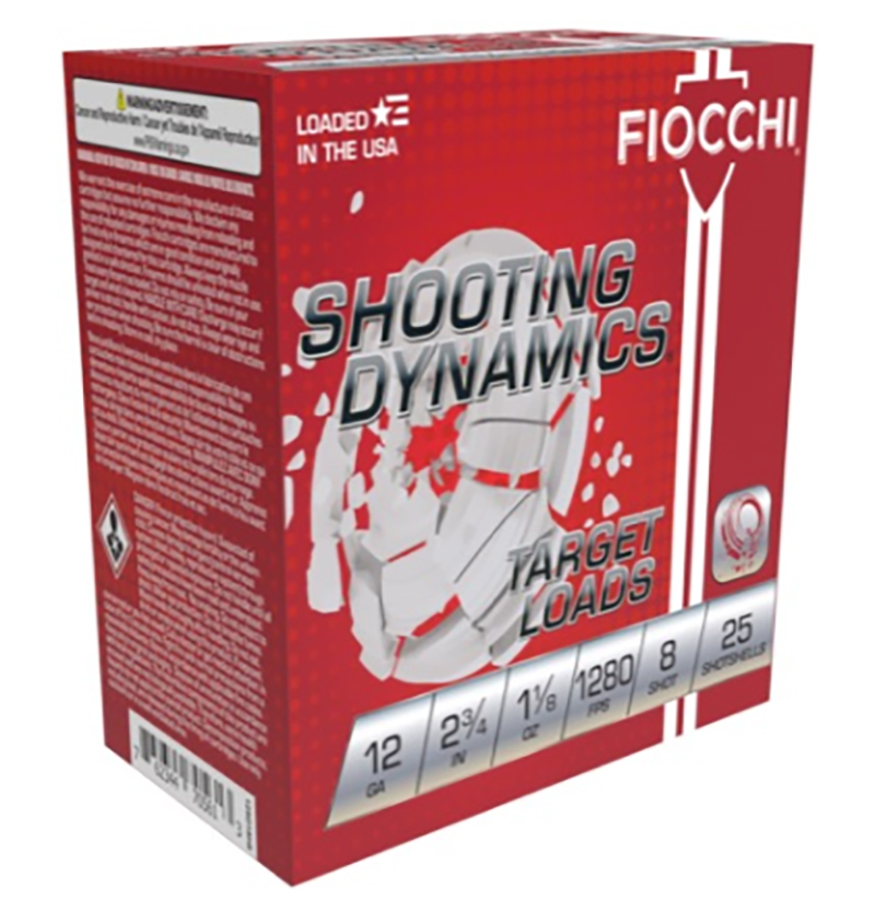 Fiocchi Shooting Dynamics 12 Gauge 2-3/4 in #8 Shot, 1-1/8 oz, 25 Rounds