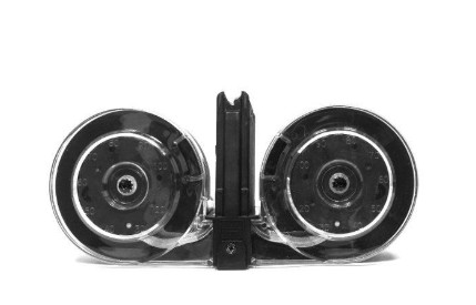 KCI USA AR-15 AR Drum Magazine 5.56/.223 REM, 100-Round, Clear/Black Polymer