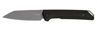 Kershaw Mini Iridium 3.1in Fixed Blade Knife, D2 Steel, with Sheath, Black