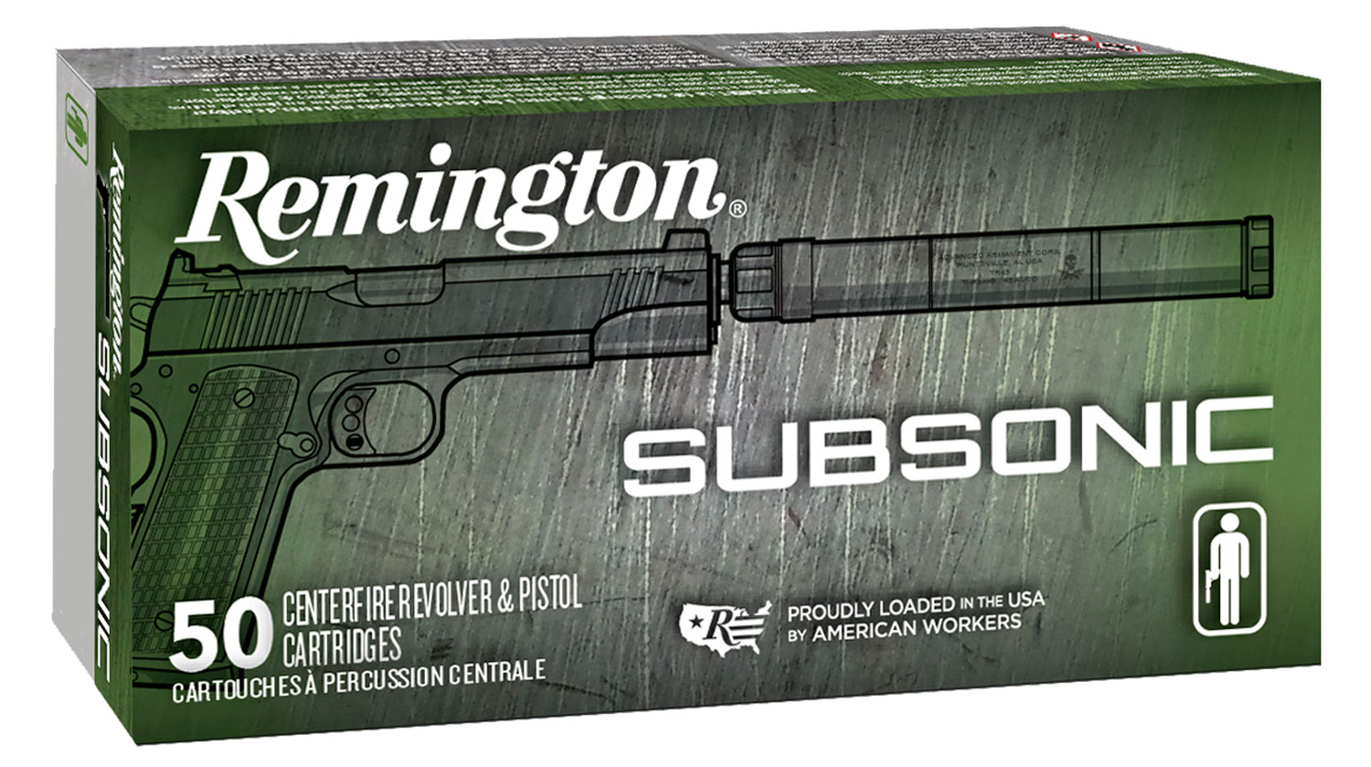 Remington Ammunition 28435 Subsonic 9mmLuger 147gr Flat Nose Enclosed Base 50 Per Box/10 Case