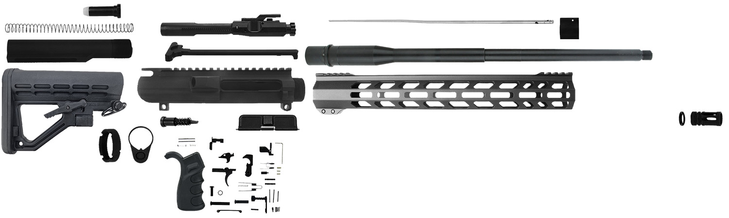 TacFire SSRK308LPK20BN AR Build Kit 308 Win AR-10 Black Nitride 5/8"x24