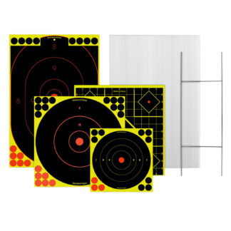 Birchwood Casey Sharpshooter Stand & Target Kit Standing Paper Black/Yellow, 1 Frame/4 Targets