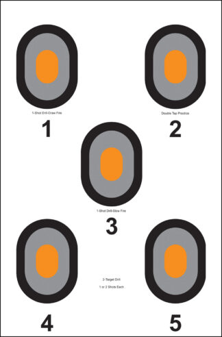 Action Target 530OC100 Bullseye Paper Target, 23 in x 35 in, 5 Bullseye, Hanging, 100 Per Box