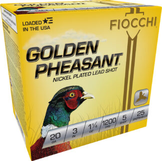 Fiocchi Golden Pheasant Extrema 20 Gauge 3 in 1-1/4 oz #5 Nickel-Plated Lead, 25 Rounds