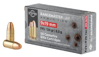PPU Rangemaster 9mm 124 Grain FMJ 50 Rounds Per Box