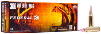 Federal Fusion .300 Winchester Short Magnum (WSM) 180 Grain Bonded Soft Point Rifle Ammo