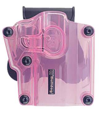 Bulldog Cases MX006 Max Multi-Fit Level II Retention Polymer Holster, RH, Clear Pink Paddle