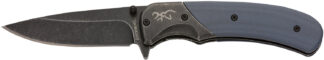 Browning 3220365 the Range EDC Compact 2.75in Folding Drop-Point Knife, Black/Blue