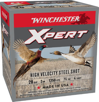 Winchester Xpert 28 Gauge 3 in #4 Steel Shot, 3/4 oz, 25 Rounds