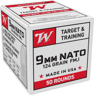 Winchester USA White Box 9mm NATO 124 Grain FMJ 50 Rounds