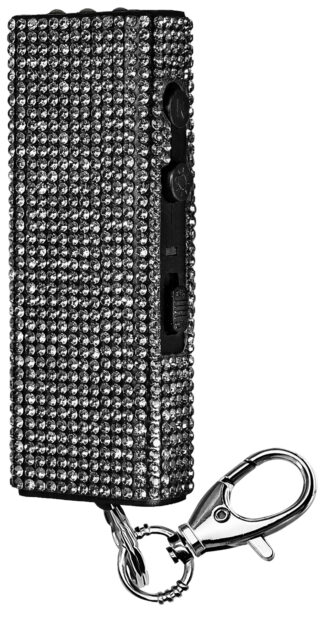 SKYLINE USA INC Bring-It-on Mini Stun Gun, Black Rhinestone Design with LED Light