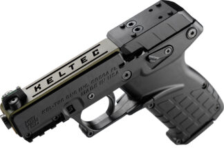 Kel-Tec P17BBLKORGRNS P17 22 LR 16+1 3.80" Black Steel Barrel, OD Green Optic Ready/Serrated Slide, Black Polymer Frame w/Picatinny Rail, Textured Grip