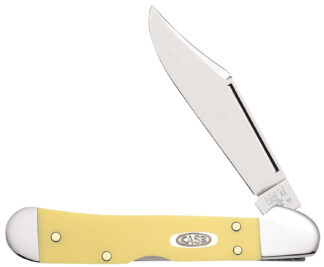 Case Mini CopperLock Lockback Folding Clip Point Knife, 2.72 in Carbon Steel Blade, Yellow Synthetic