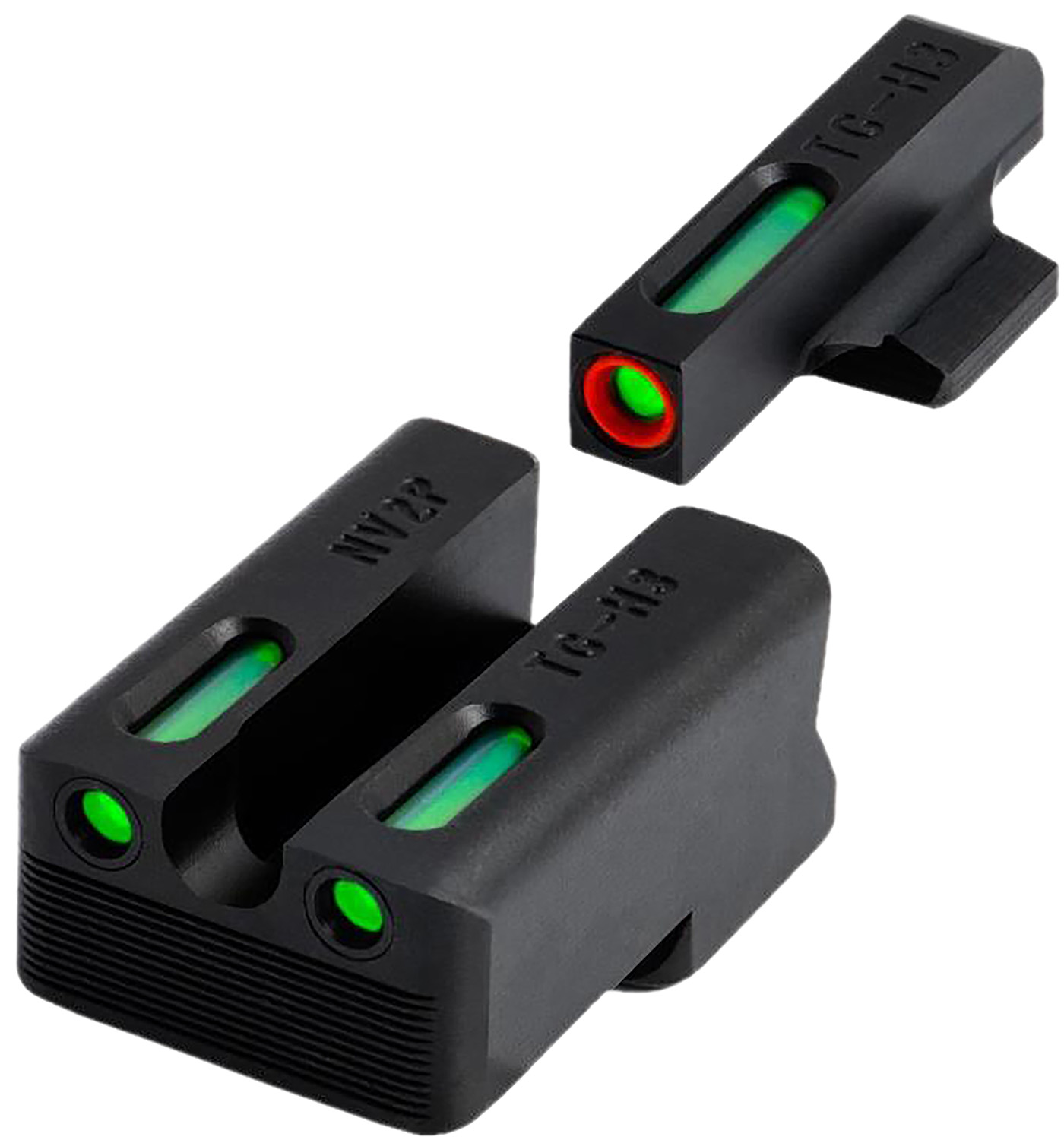 Truglo TFX Pro Green Tritium & Fiber Optic Front/Rear Set, Square Front/U-Notch Rear