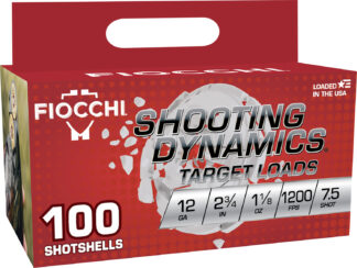 Fiocchi Shooting Dynamics 12 Gauge 2.75 in #7.5 Shot 1-1/8 oz 100 Rounds Per Box