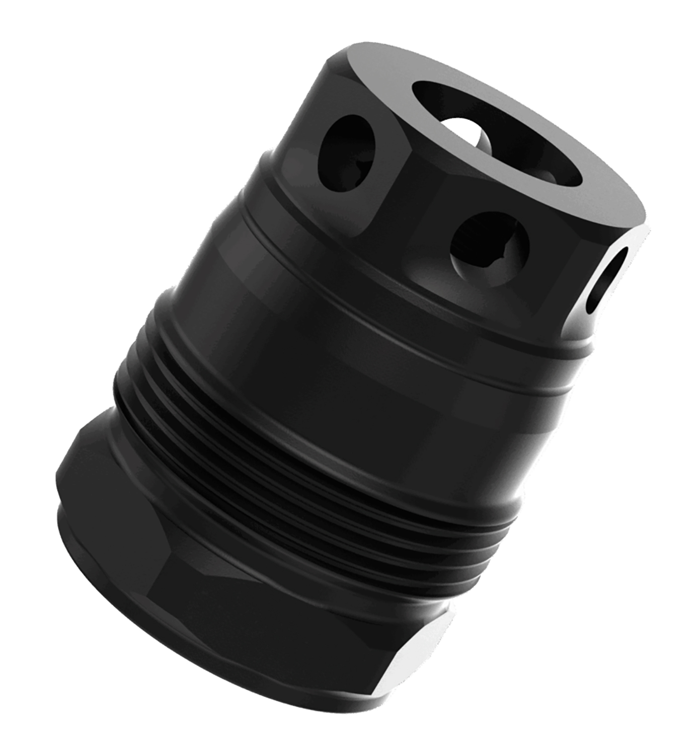 Liberty Precision Machine Baby Bell Muzzle Brake 1/2x28 Threads, Black Stainless Steel