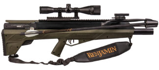 Benjamin M600 Airbow Bolt-Action PCP 357 Pellet Air Rifle, Black Barrel, OD Green Stock
