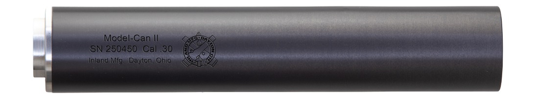Inland Manufacturing ICAN II 45Cal Suppressor 7.50 in, 0.578x28 Direct Thread, Black Stainless Steel