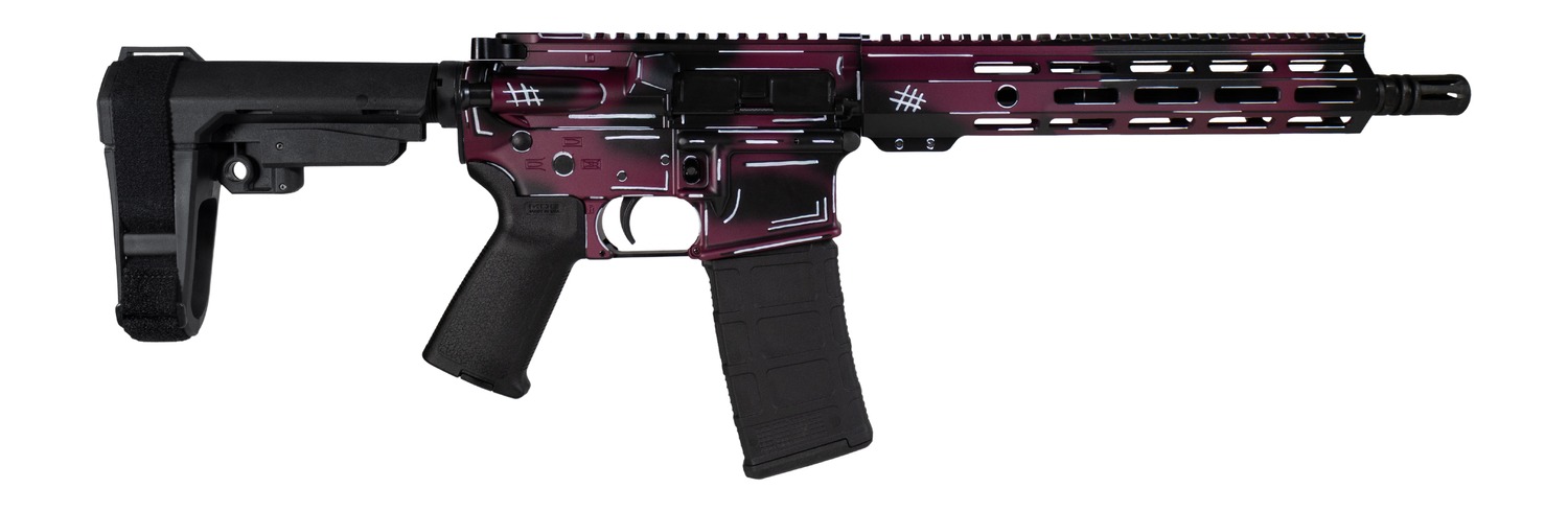 Shark Coast Tactical Anime-15 Semi-Auto 5.56 NATO 10.5 in 30+1 AR Pistol Black Cherry