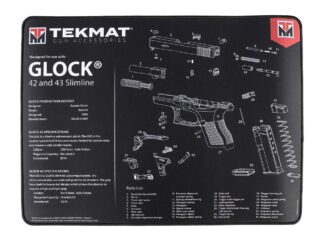 TekMat Ultra Mat Cleaning Mat for Glock 42/43, 1/4 in Thick, 20 in x 15 in, Black