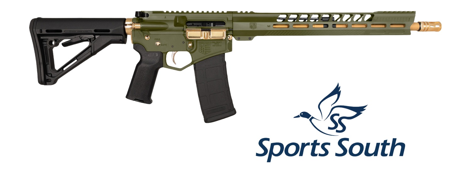 Diamondback DB175AK802 DB15 5.56 NATO 30+1 16" Gold Cerakote Threaded Barrel, Green Cerakote w/Gold Accents Aluminum Receiver w/Picatinny Rail, M-LOK Handguard, Magpul MOE Blac
