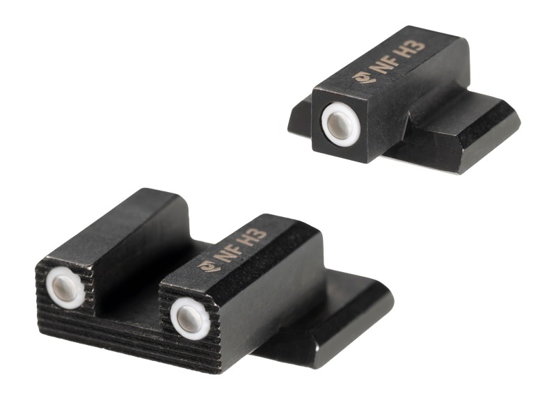 Night Fision SAW-208-003-WGWG Tritium Night Sights, White Ring Front/Rear, Black Nitride