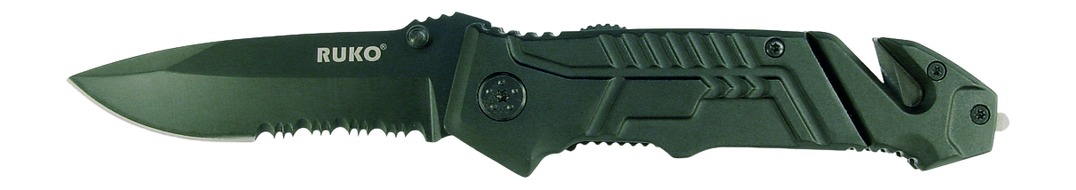 RYNOBLADE KNIVES RUKO RUK0144S 440A 3-1/4 in Folding Black Rubber