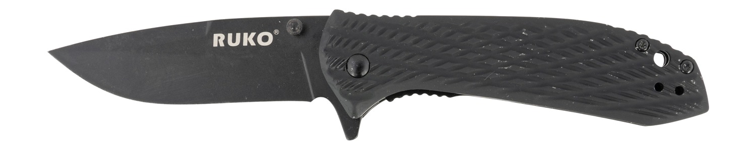 RYNOBLADE Knives RUK0179BBK 440C Folding Knife with Black Handle