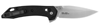 Kershaw Bonneville 6000 Folding Knife, 3.2 in Clip Point Blade, Stonewashed Black