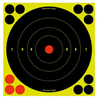 Birchwood Casey Shoot-N-C 8 in Reactive Self-Adhesive Bullseye Target 30 Pack