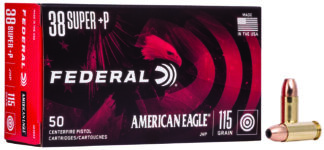 Federal American Eagle .38 Super Auto +P 115 gr JHP 50-Round Box