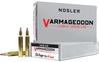 Nosler Varmageddon Varmint 204 Ruger 32 gr Flat Base Tipped, 20 Rounds Per Box
